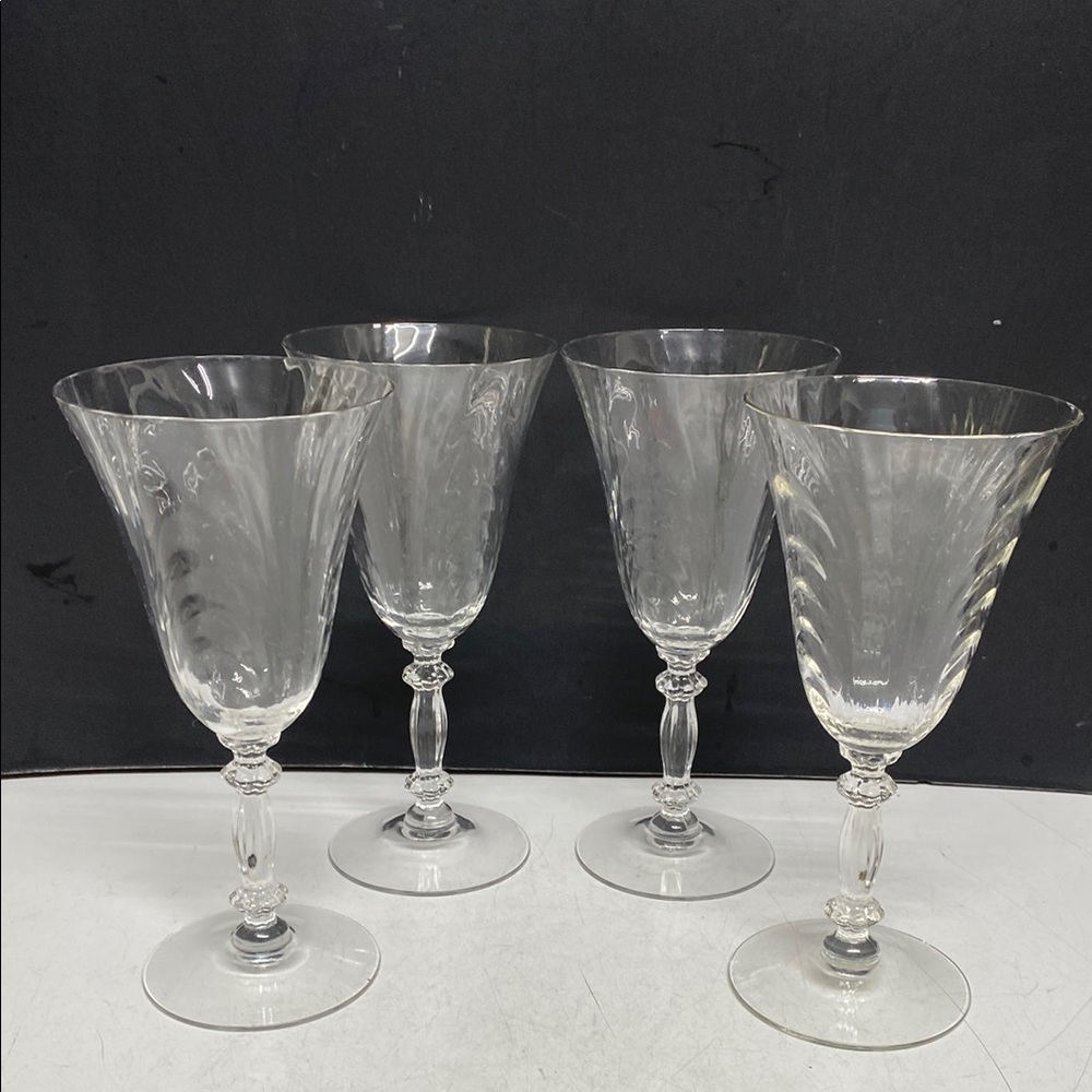 Cambridge Clear Caprice Glasses 7 5/8" Water Goblet Stem 300 Set of Four